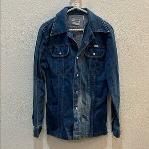 Vintage 1970s Sedgefield Snap Button Denim Shacket Size Small
